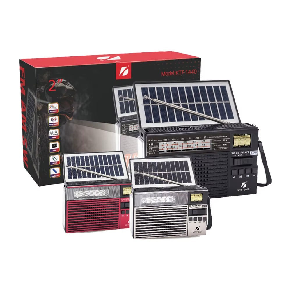 RADIO PARLANTE BLUETOOTH CON PANEL SOLAR KTF-1440