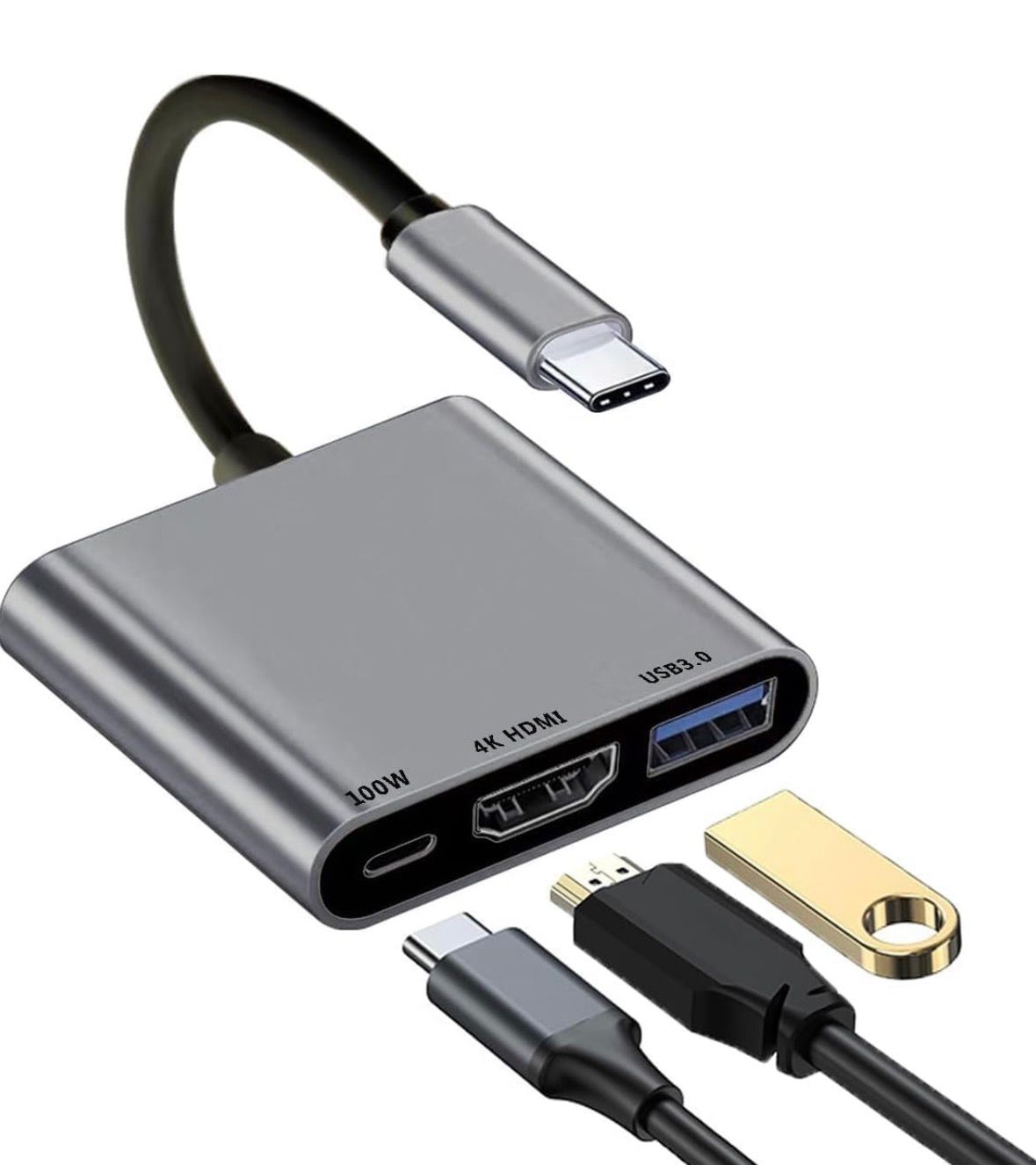 ADAPTADOR MULTIPUERTO USB-C 5 EN 1 MODELO BYL 2002