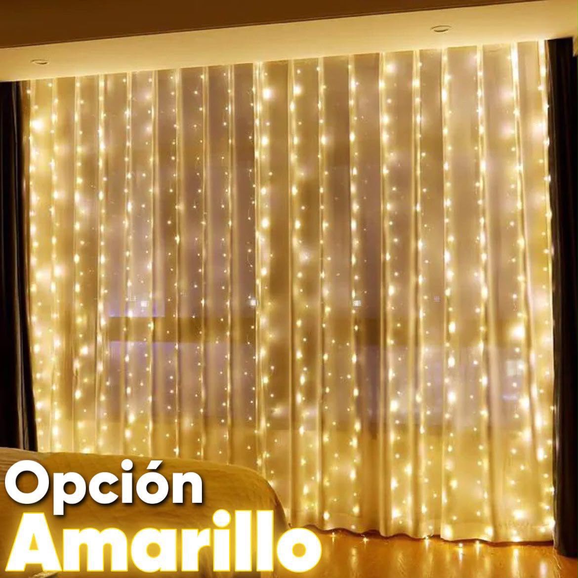CORTINAS DE LUZ LED AMARILLA