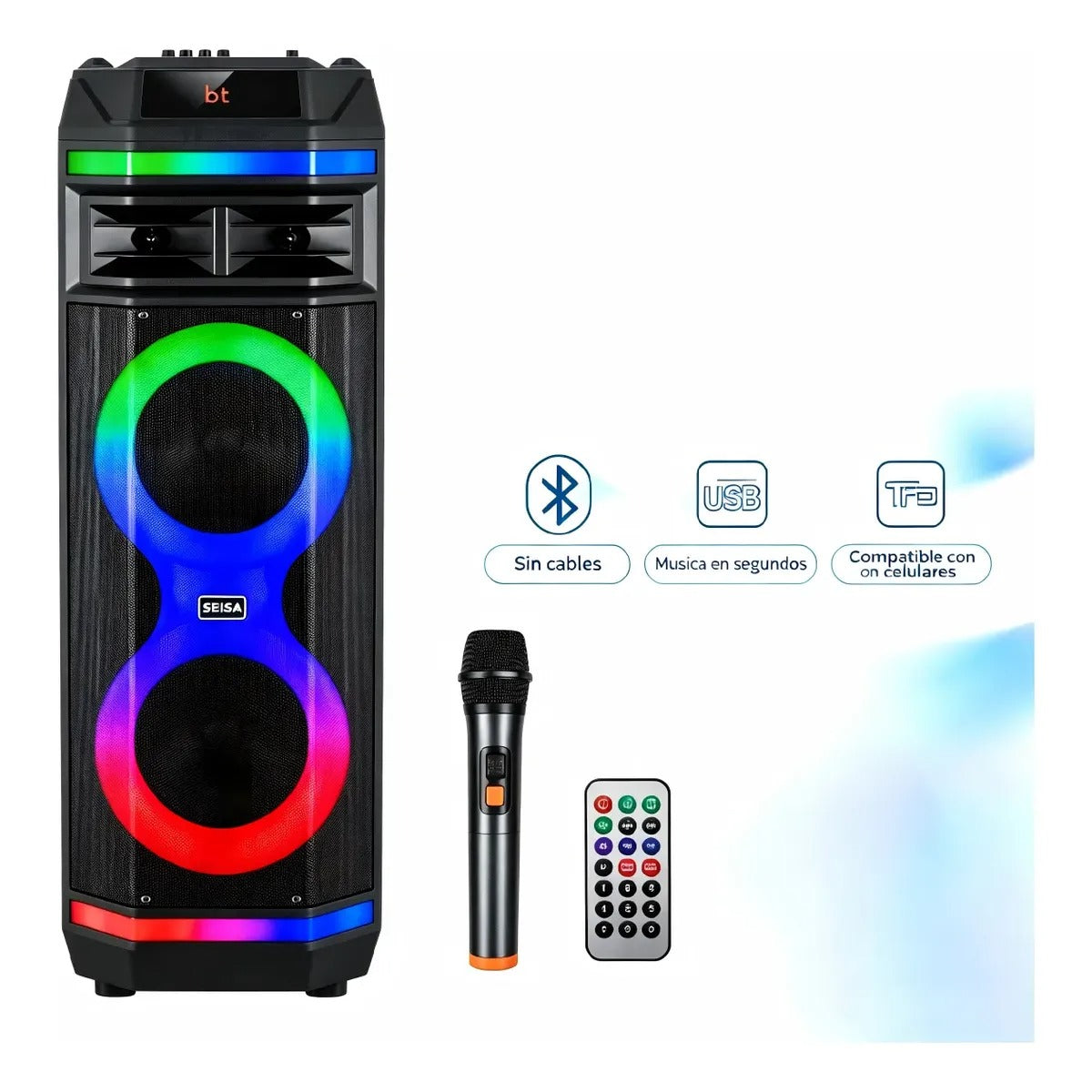TORRE 8” PARLANTE BLUETOOTH CON MICRÓFONO AC YX-H8204
