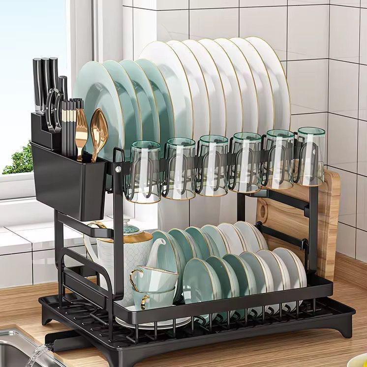 ESCURRIDOR DE PLATOS CON DRENAJE  Y PORTA VASOS