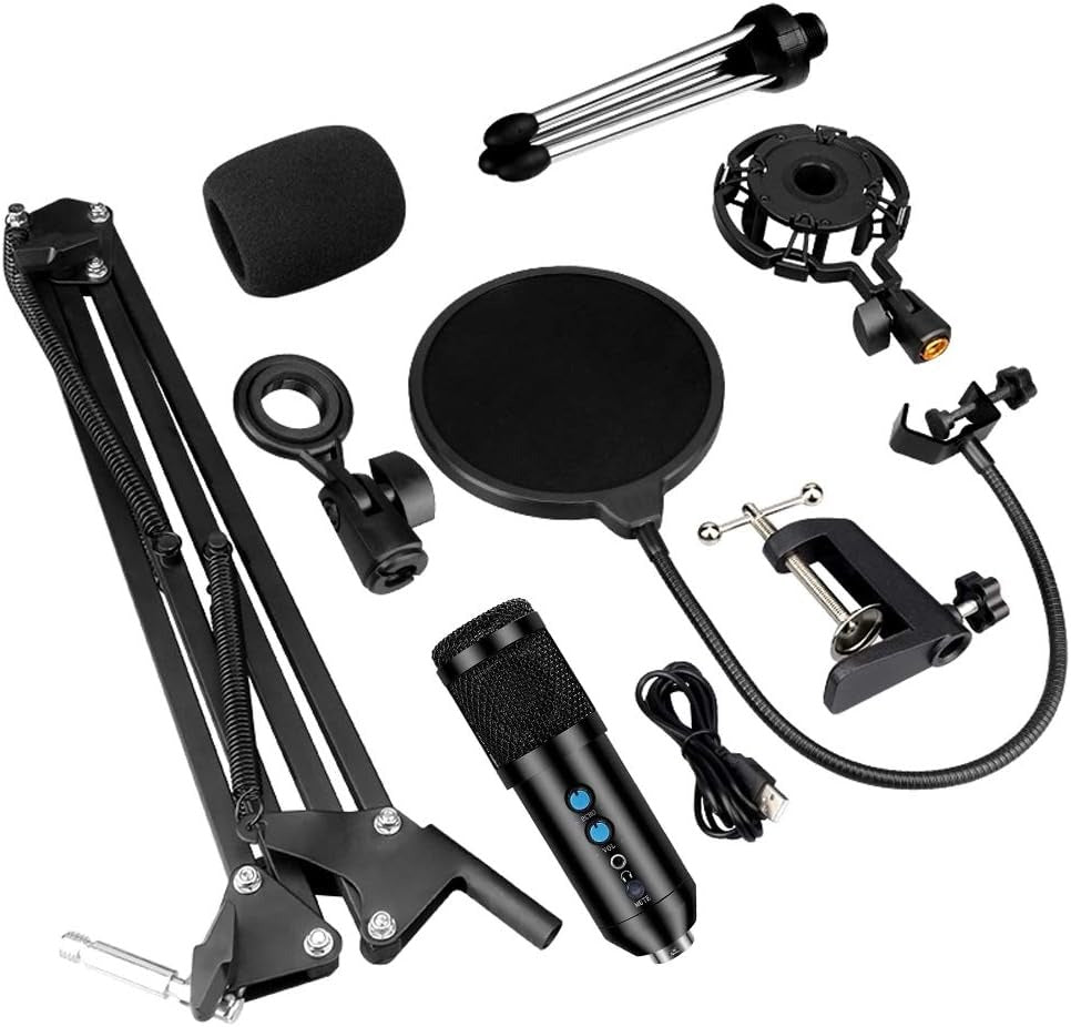 KIT MICRÓFONO USB CON CABLE Y SOPORTE BM-858TZ