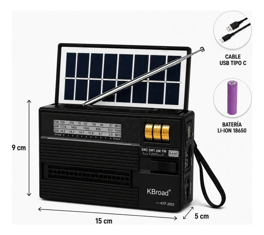 RADIO PARLANTE SOLAR KTF-2523