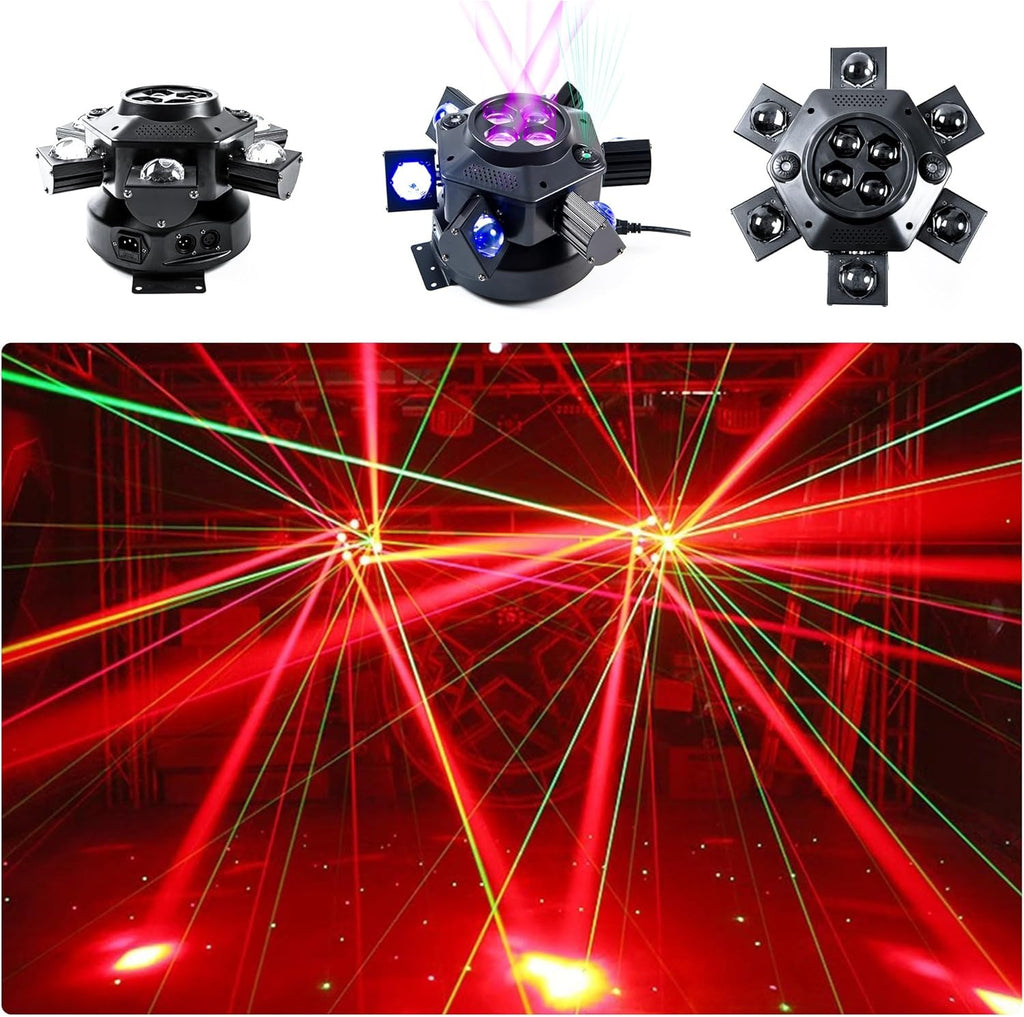 LUZ DJ CABEZA MÓVIL MULTIEFECTO 6 BRAZOS