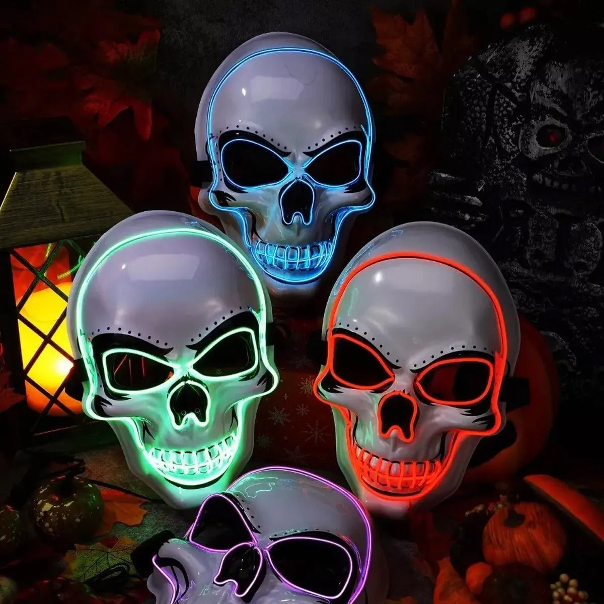 MÁSCARAS LED DE HALLOWEEN CALAVERA