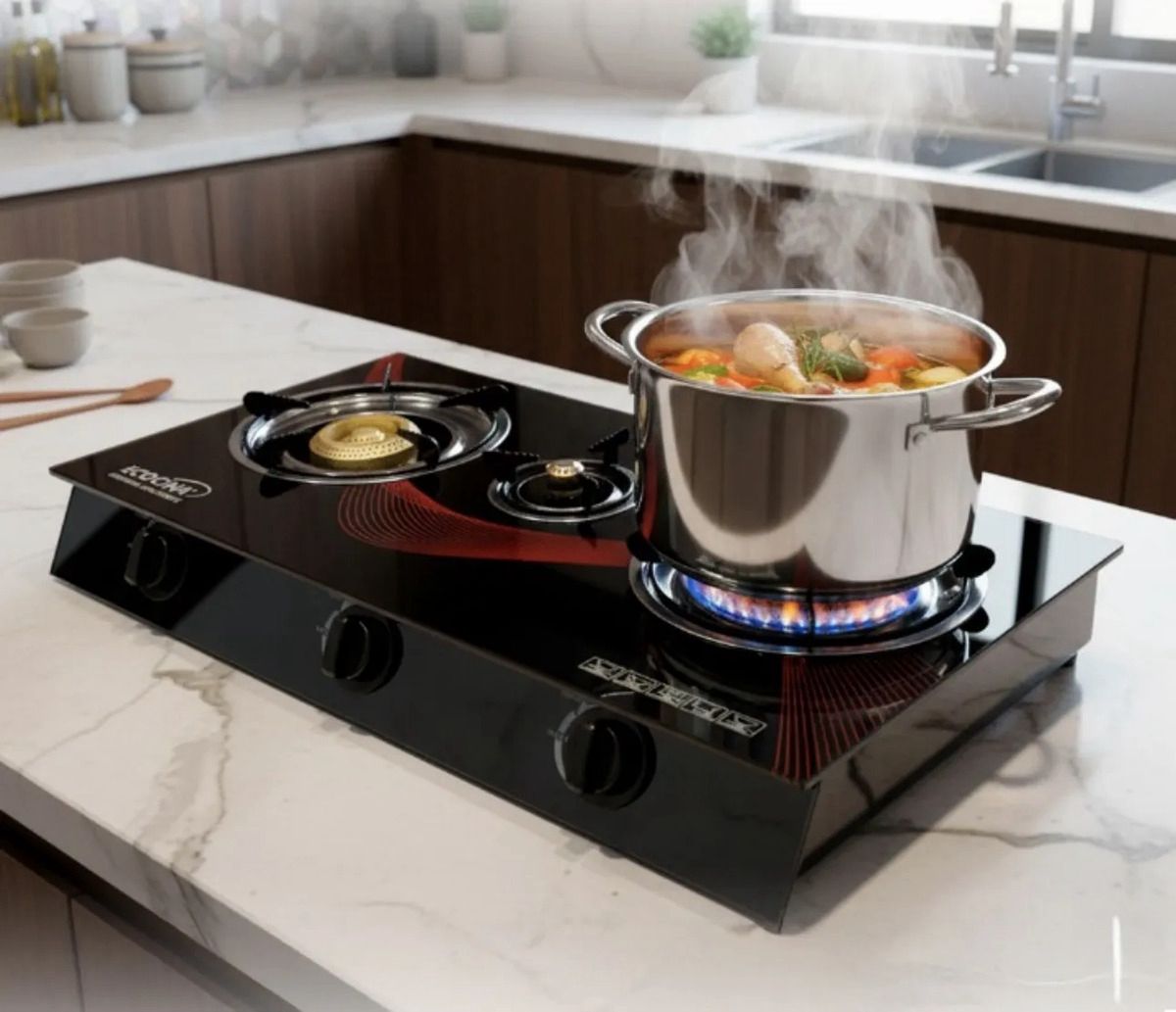 PLANTILLA COCINA TOPE VIDRIO 2 HORNILLAS GAS BOKO