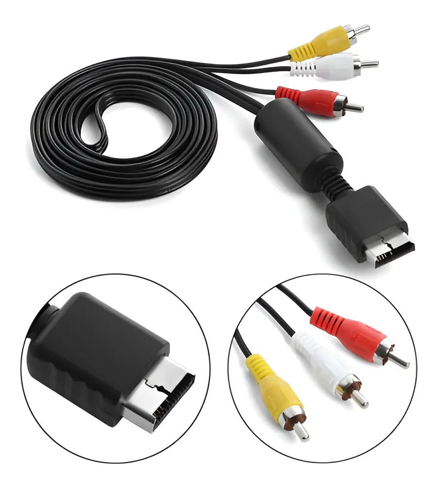 CABLE DE AUDIO Y VIDEO PARA PS2 SJ-9952K (1.8 METROS