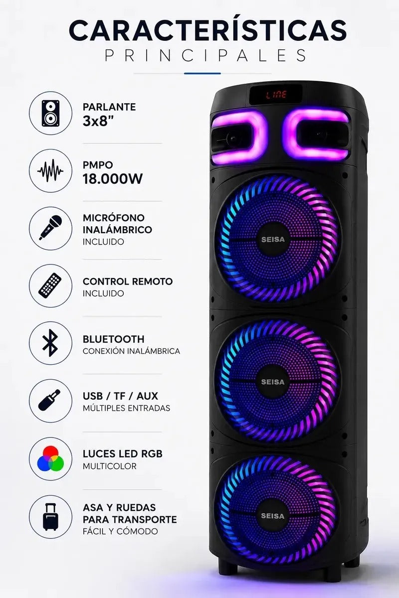 PARLANTE BLUETOOTH CON MICRÓFONO INALÁMBRICO Y CONTROL REMOTO YX-Q210