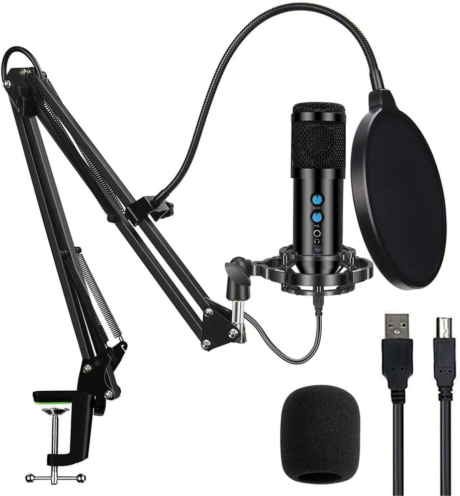 KIT MICRÓFONO USB CON CABLE Y SOPORTE BM-858TZ