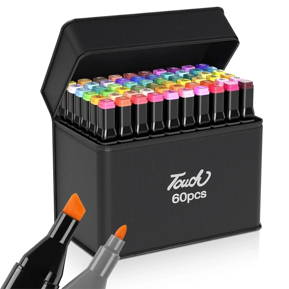 SET MARCADORES DE DIBUJO DOBLE PUNTA 60 PCS