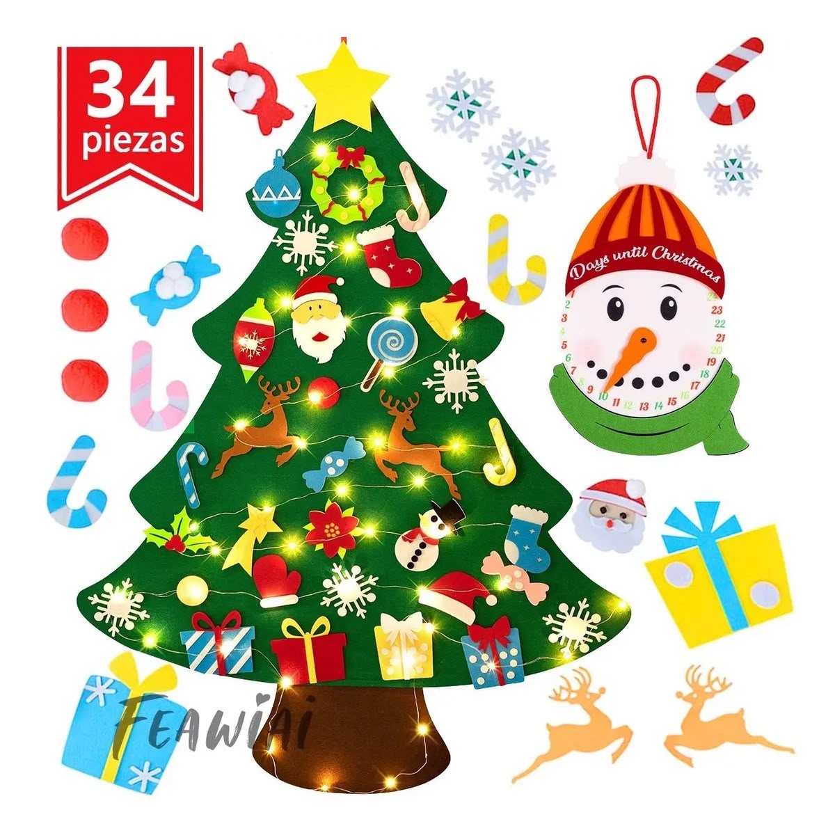 ÁRBOL DE NAVIDAD DE FIELTRO 3D FEL2605144
