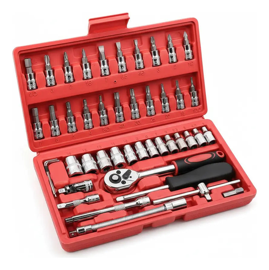 SET DE RATCHET Y CUBOS 46 PIEZAS
