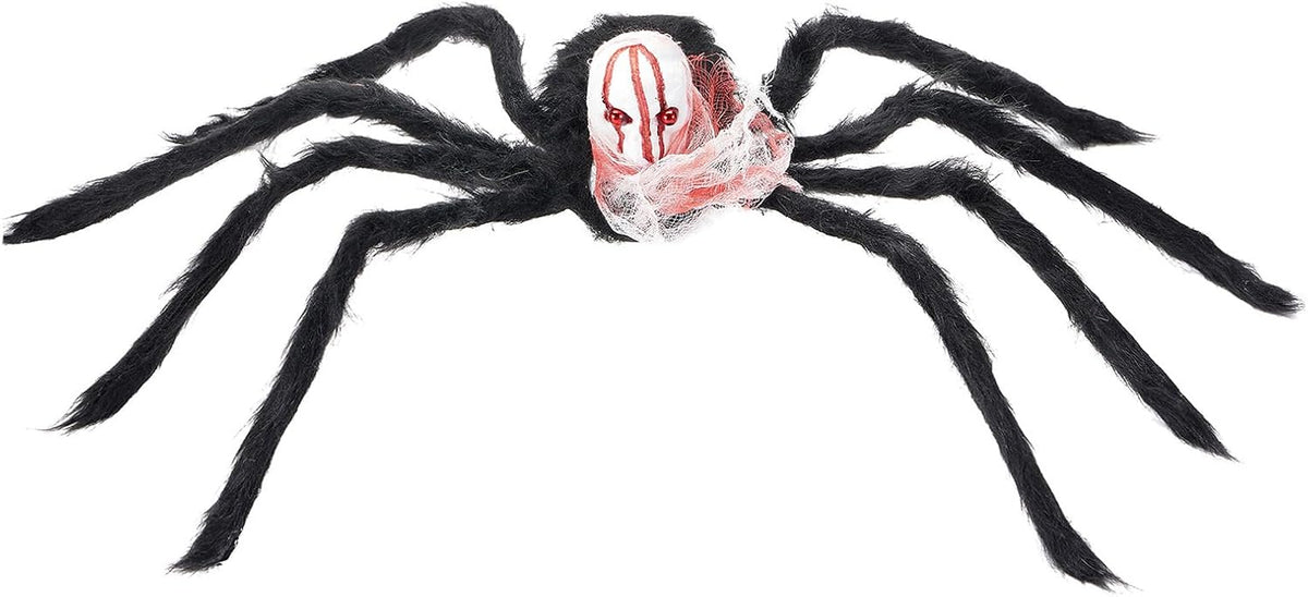 ARAÑA REALISTA CON CALAVERA 65CM