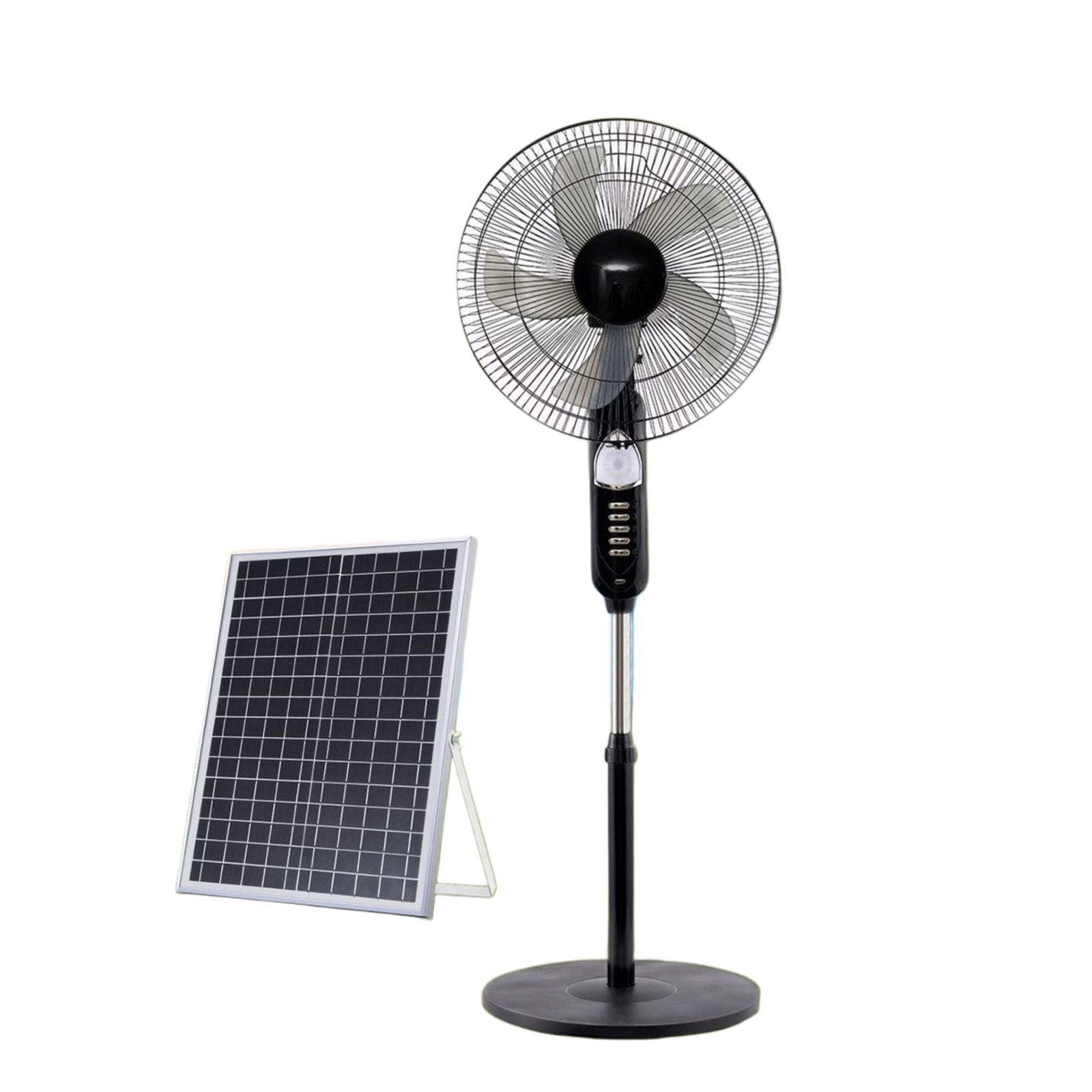 VENTILADOR CON LUZ Y PANEL SOLAR GRANDE 16"