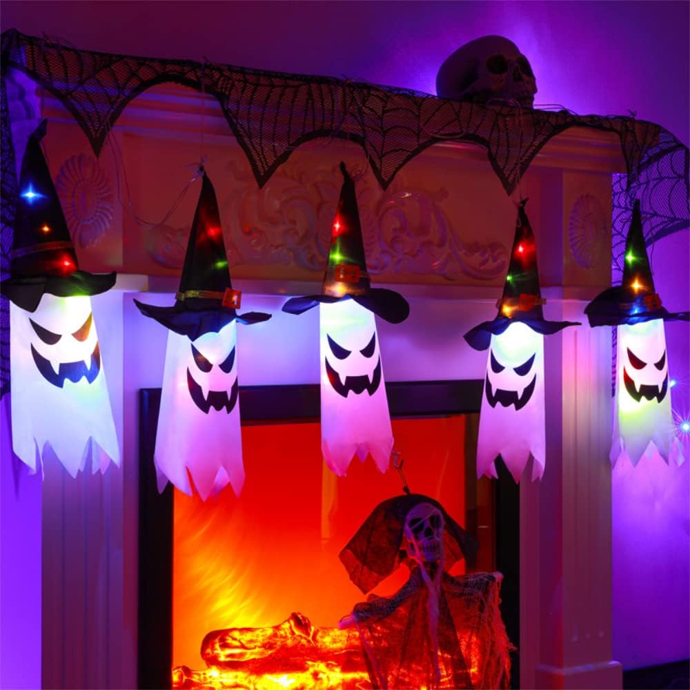 GUIRNALDA DE FANTASMAS CON LUCES LED HALLOWEEN