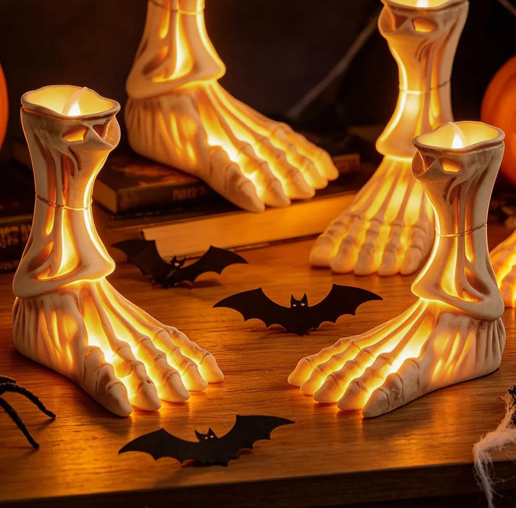 LÁMPARA LED PIE DE ESQUELETO HALLOWEEN