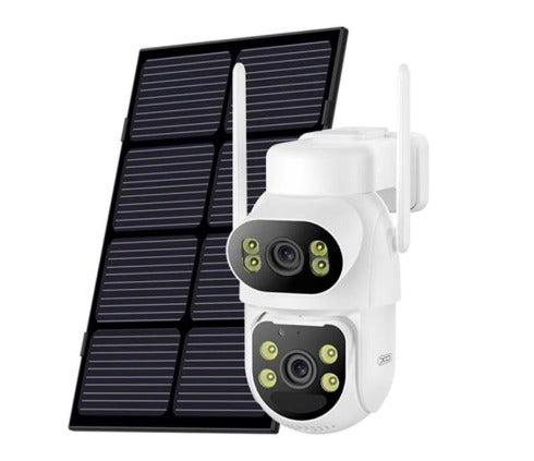 CÁMARA CHIP DE 200W DOBLE LENTES EXTERIOR CON PANEL SOLAR IPC-Q8120-4G