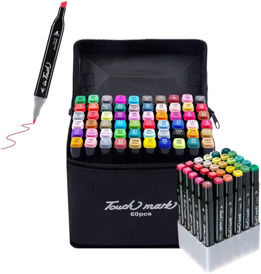SET MARCADORES DE DIBUJO DOBLE PUNTA 60 PCS