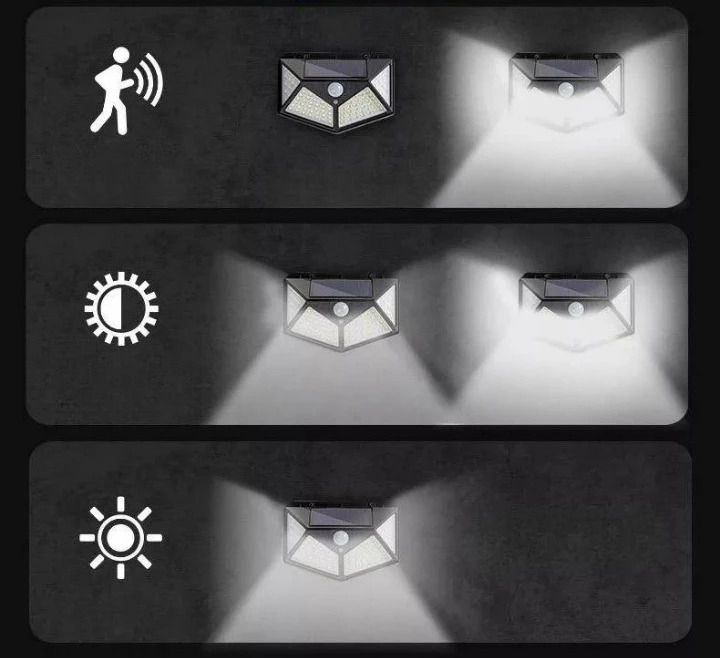 LÁMPARAS SOLARES TRIPLE FUNCIÓN CON SENSOR DE MOVIMIENTO