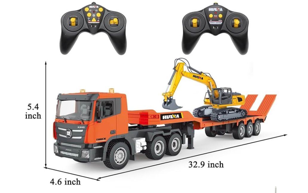 REMOLQUE CON EXCAVADORA Y CONTROL