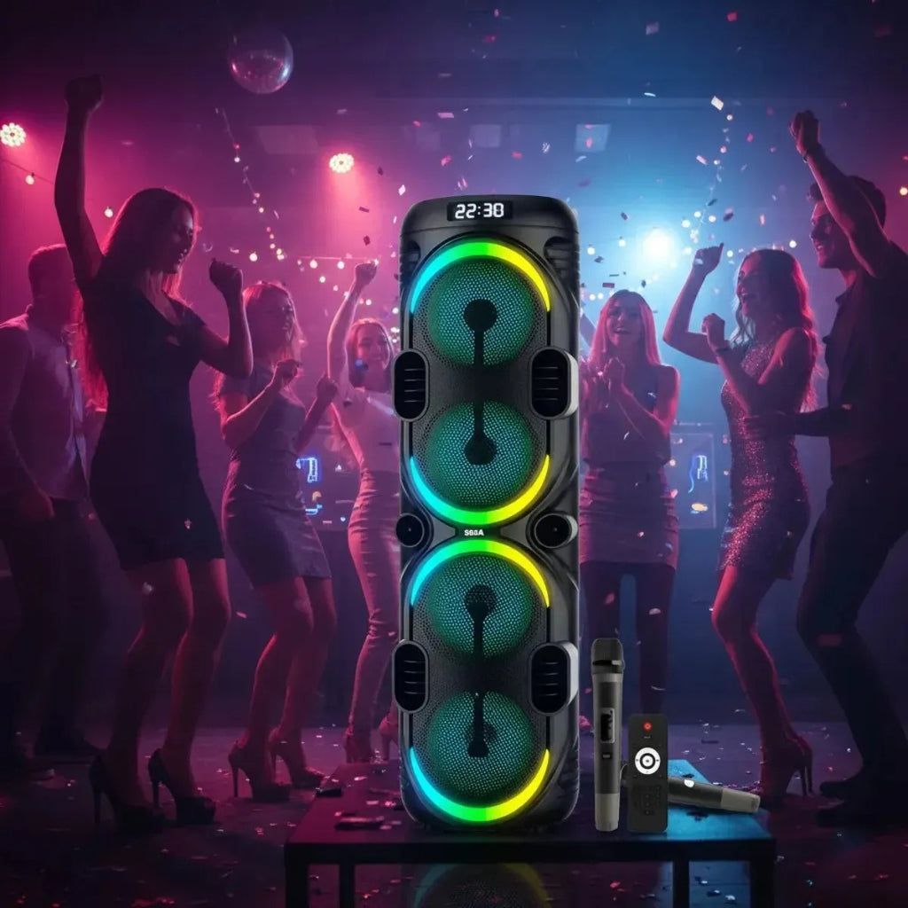 PARLANTE PORTÁTIL BLUETOOTH CON MICRÓFONO INALÁMBRICO Y CONTROL REMOTO YX-C8402