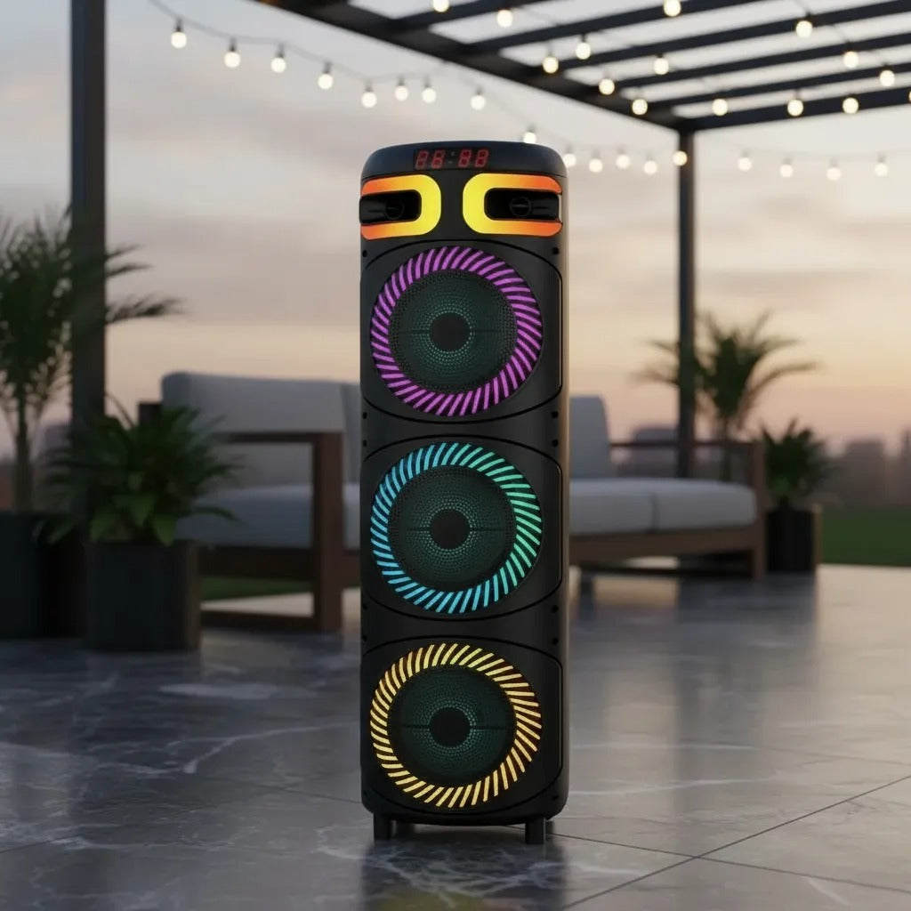 PARLANTE BLUETOOTH CON MICRÓFONO INALÁMBRICO Y CONTROL REMOTO YX-Q210