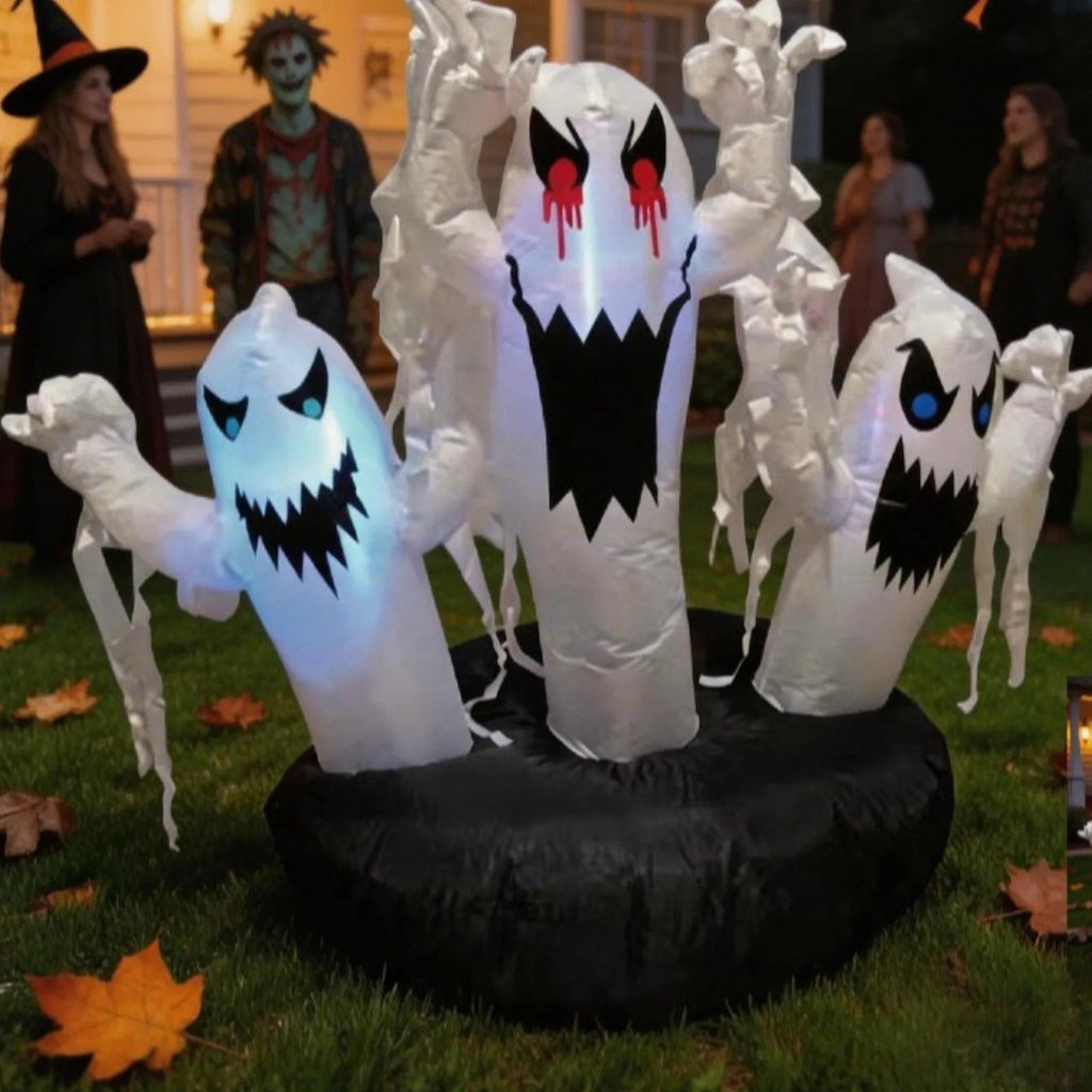 INFLABLE DE 3 FANTASMAS CON LUZ
