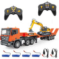 REMOLQUE CON EXCAVADORA Y CONTROL