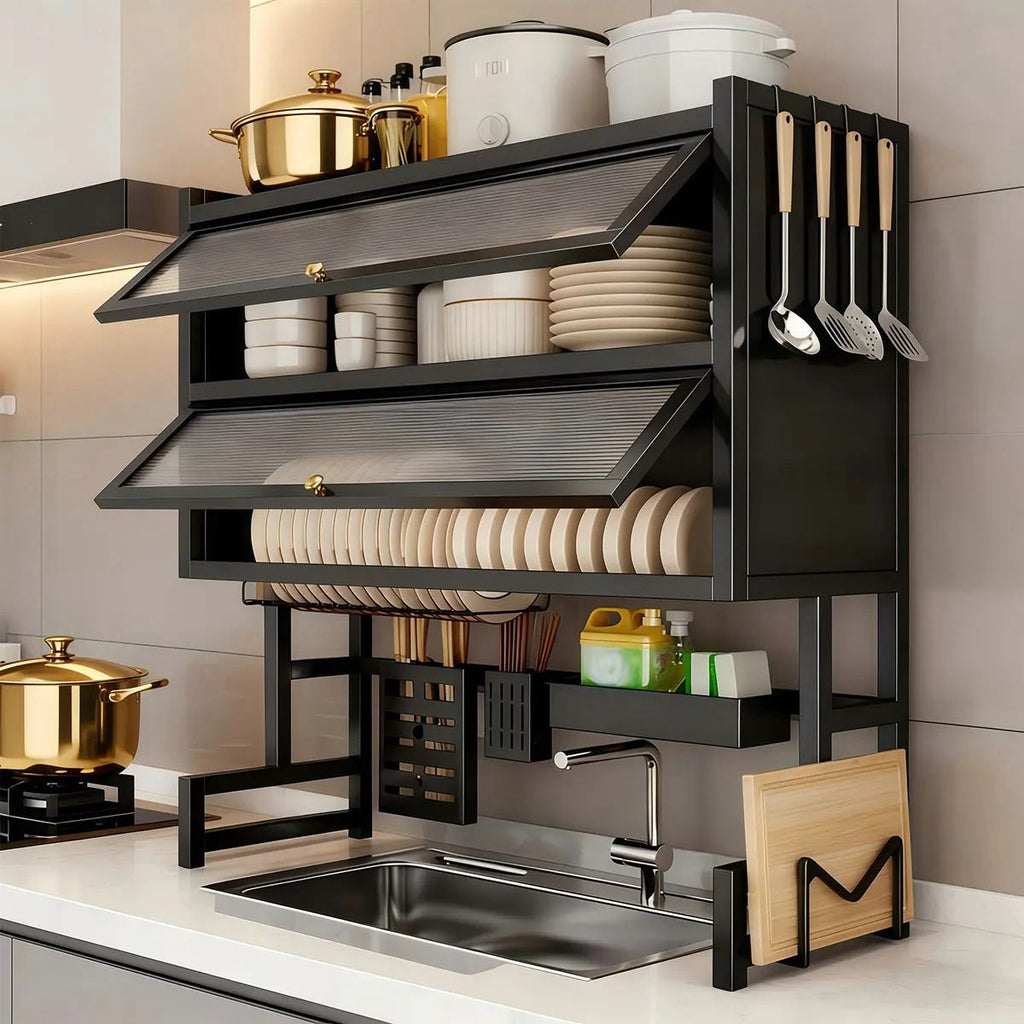 RACK PARA FREGADERO CON DOBLE TAPA ACRÍLICA