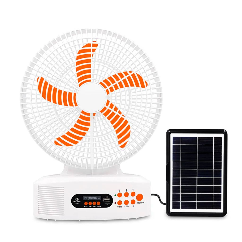 VENTILADOR PARLANTE Y PANEL SOLAR MULTIFUNCIONAL