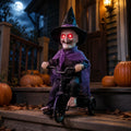 BRUJA EN BICICLETA DECORATIVA PARA HALLOWEEN