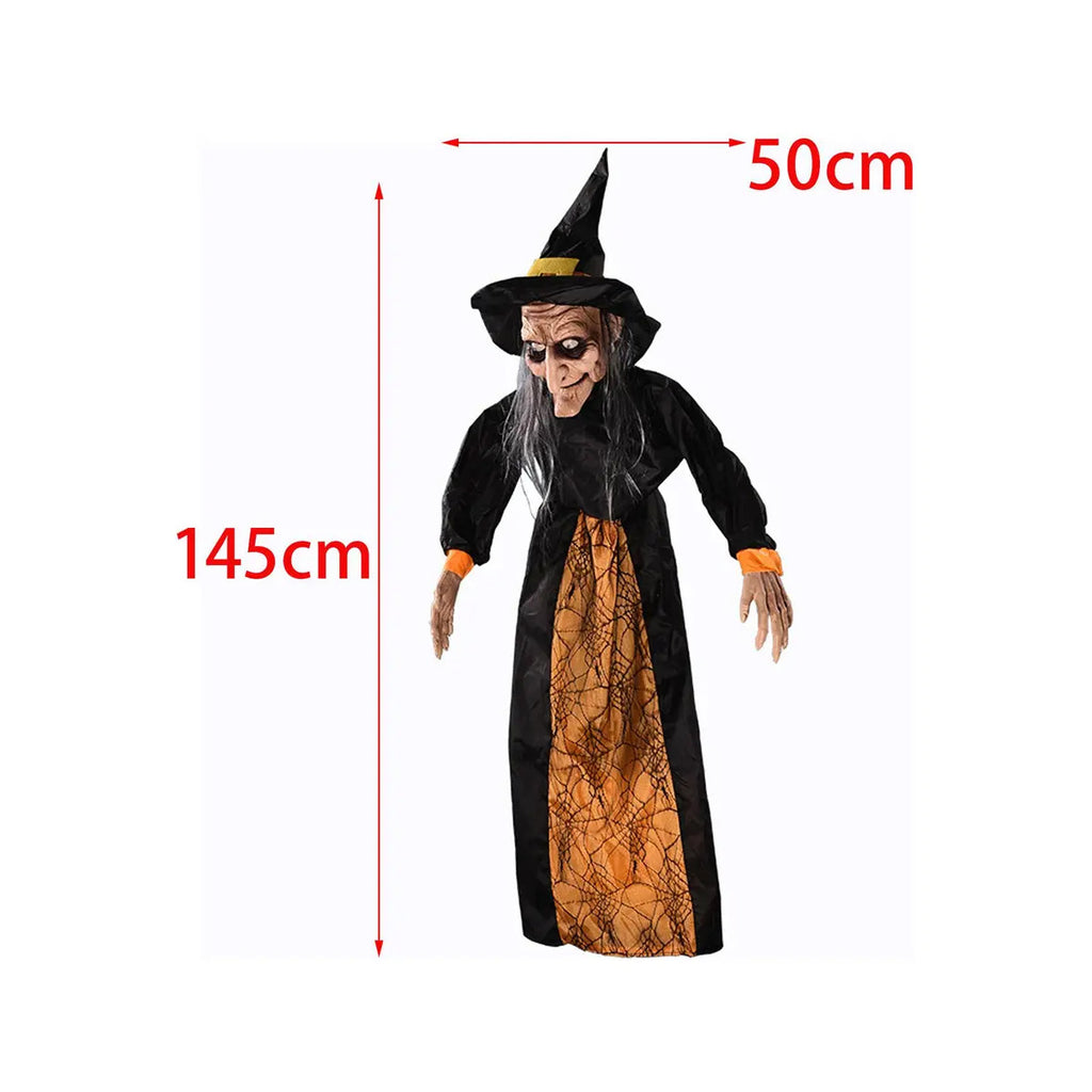 BRUJA COLGANTE DE HALLOWEEN – OJOS ILUMINADOS