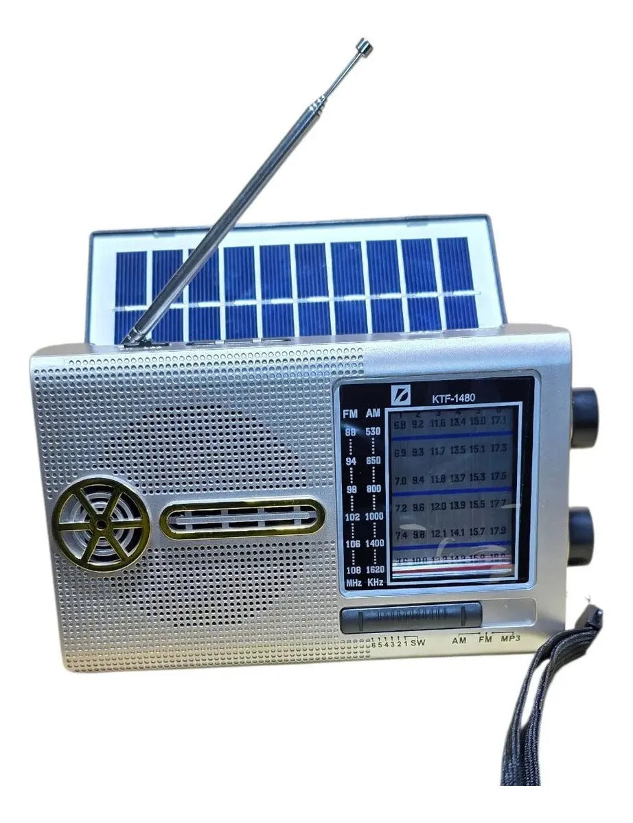RADIO PARLANTE BLUETOOTH CON PANEL SOLAR KTF-1480
