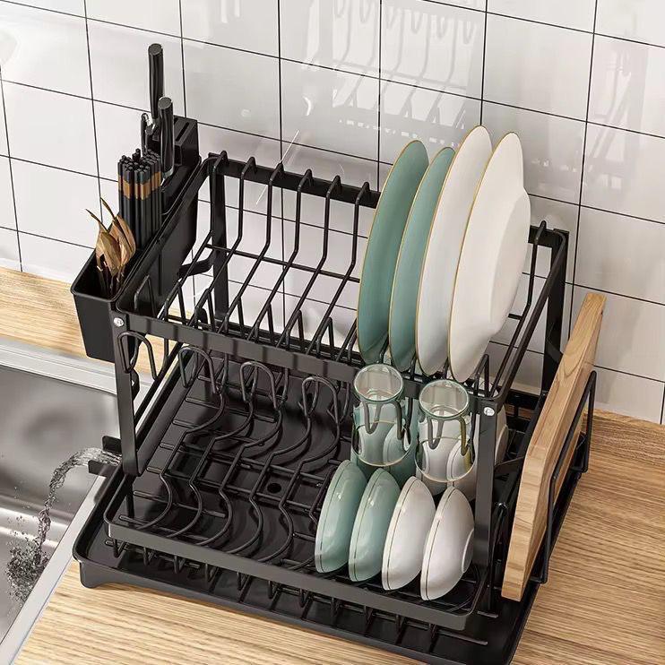 ESCURRIDOR DE PLATOS CON DRENAJE  Y PORTA VASOS