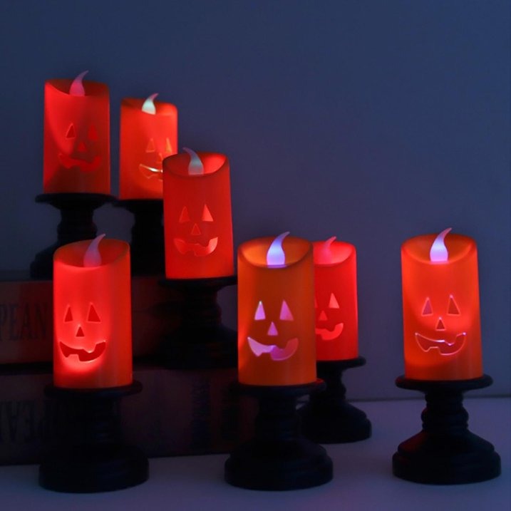LÁMPARA LED MOD VELA (CALABAZA) HALLOWEEN