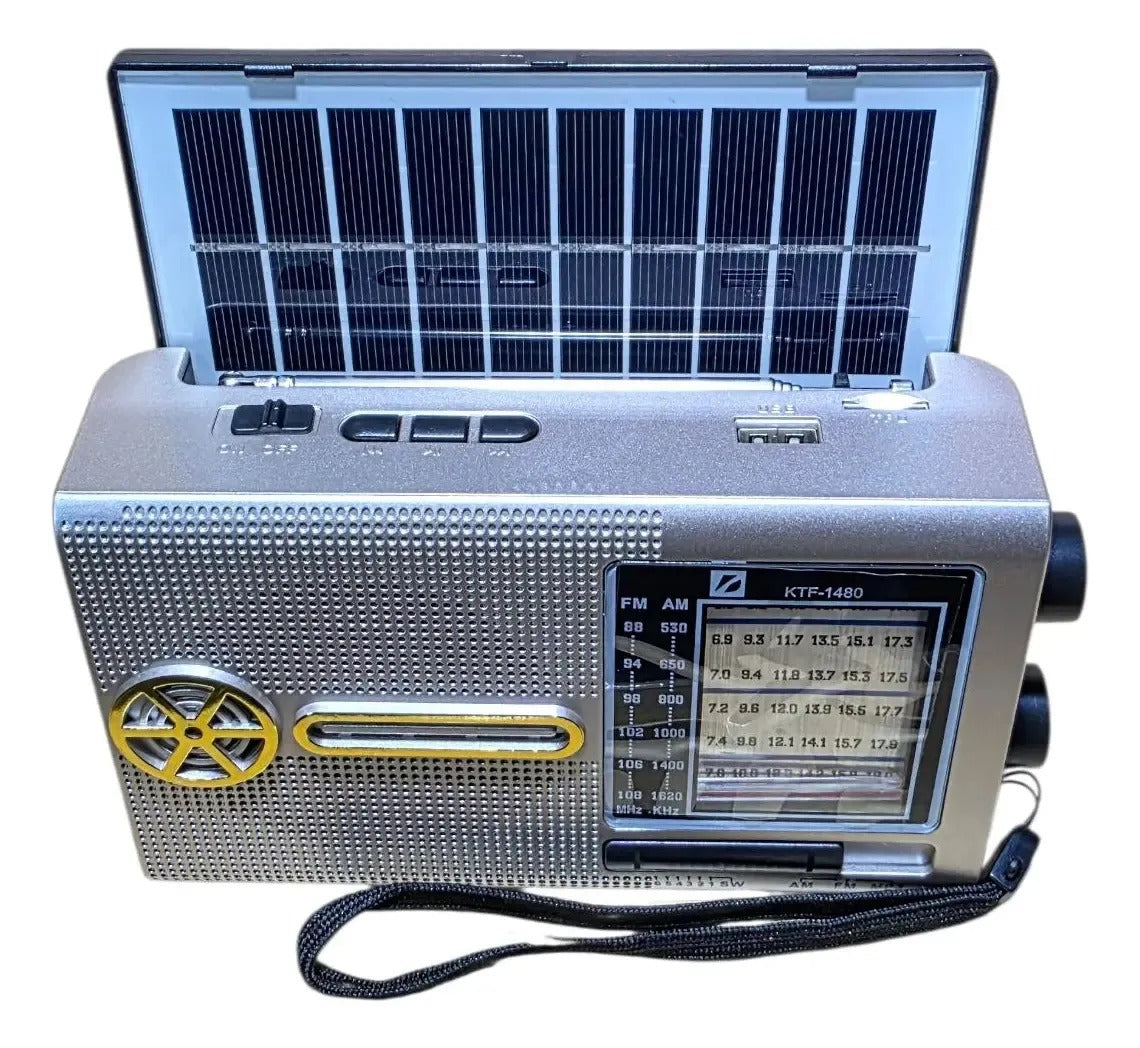 RADIO PARLANTE BLUETOOTH CON PANEL SOLAR KTF-1480