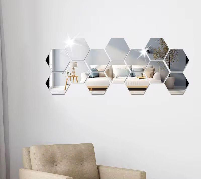 SET DE 12 ESPEJOS HEXAGONALES