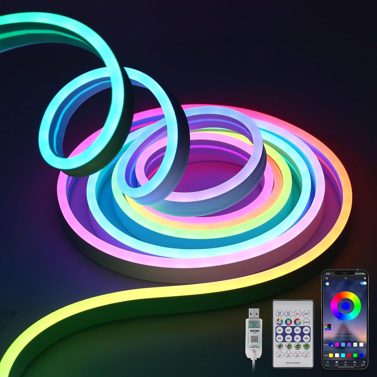 CINTA DE LUZ NEÓN LED 10 METROS ~ FEL2605042
