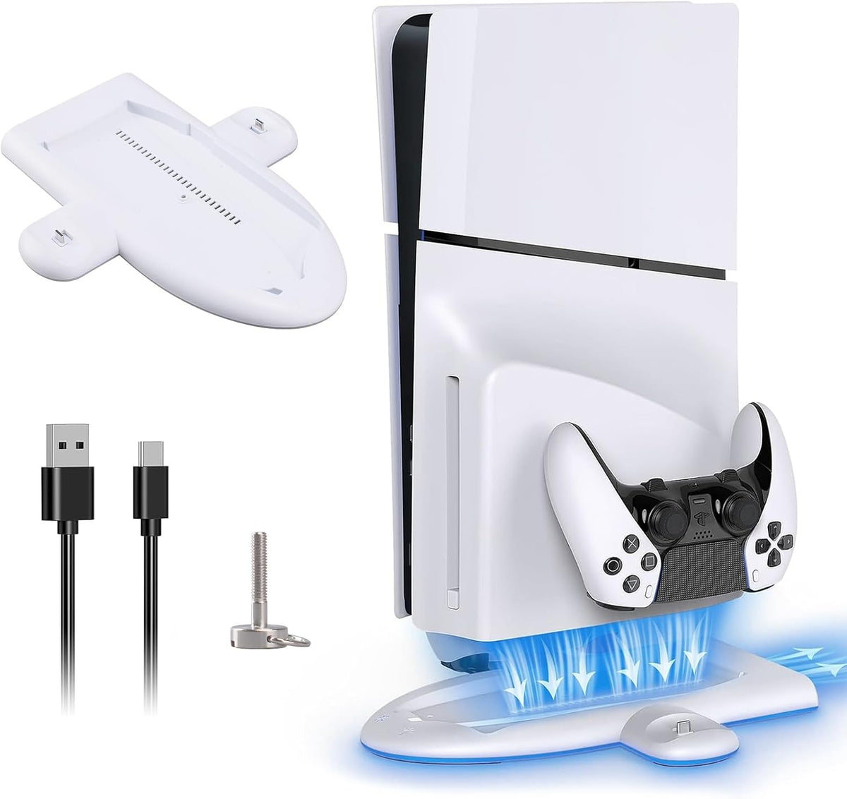 BASE CON VENTILADOR Y ESTACIÓN DE CARGA PARA PS5 ₡14.900