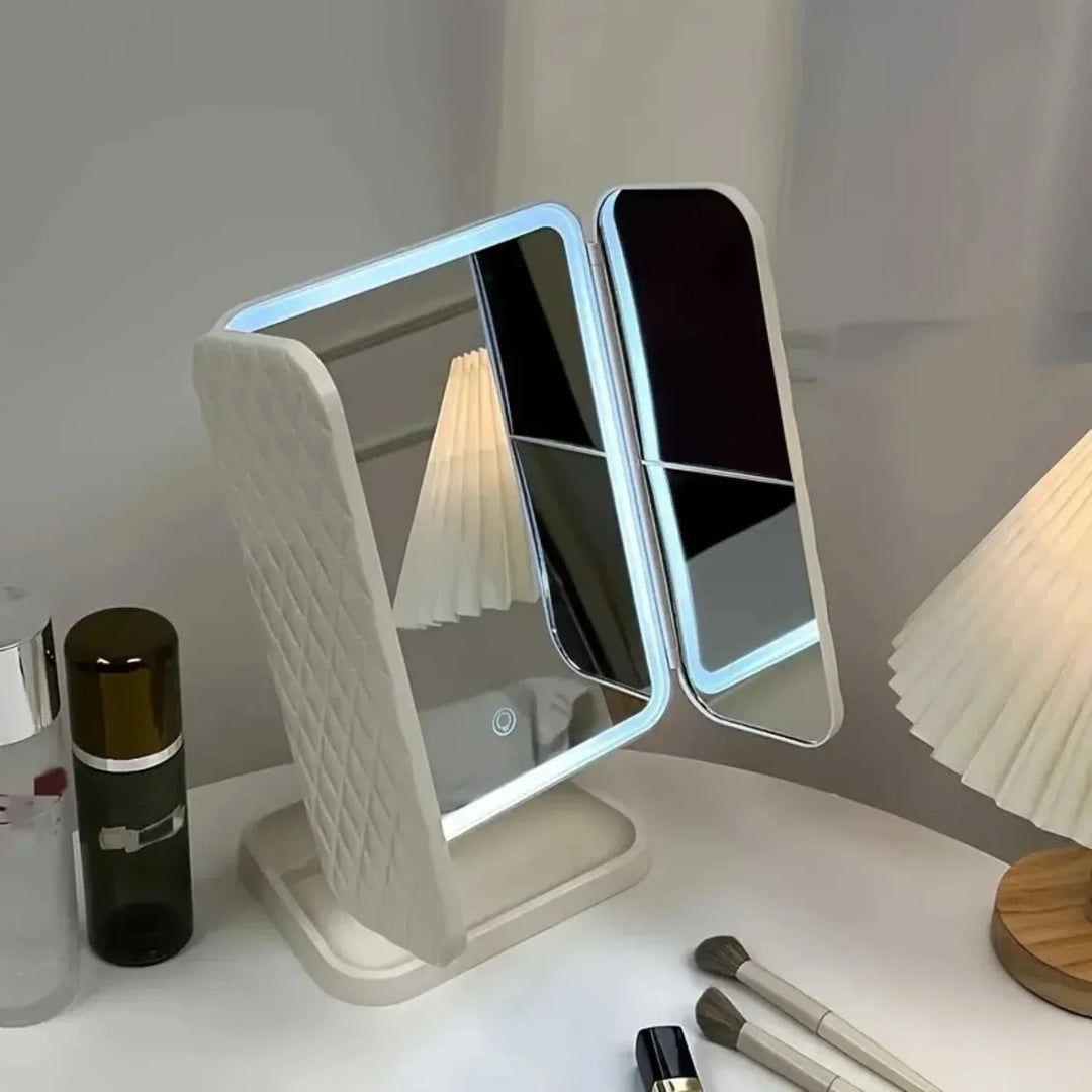 ESPEJO PLEGABLE CON LED Y ZOOM