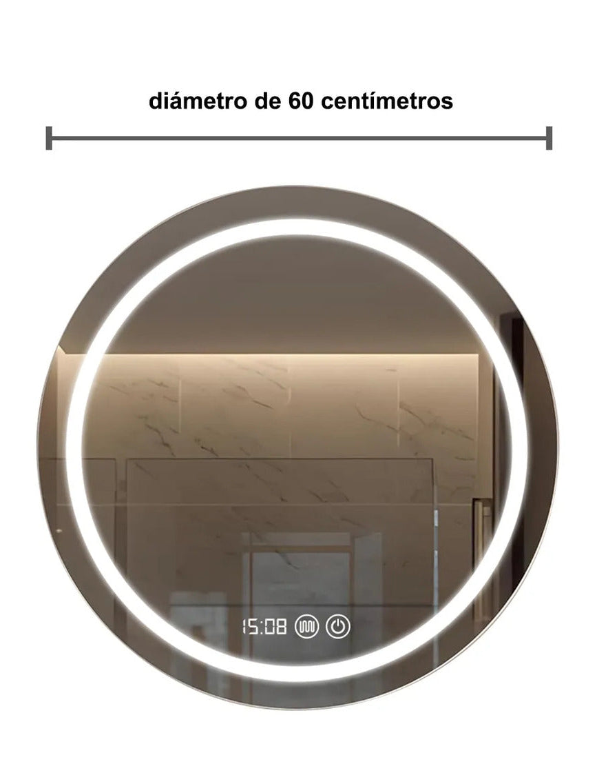 ESPEJO LED TOUCH INTELIGENTE REDONDO