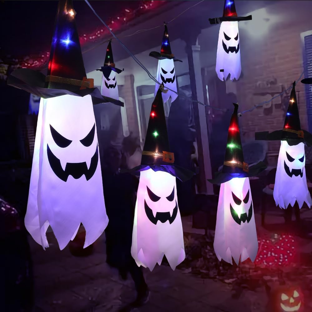 GUIRNALDA DE FANTASMAS CON LUCES LED HALLOWEEN