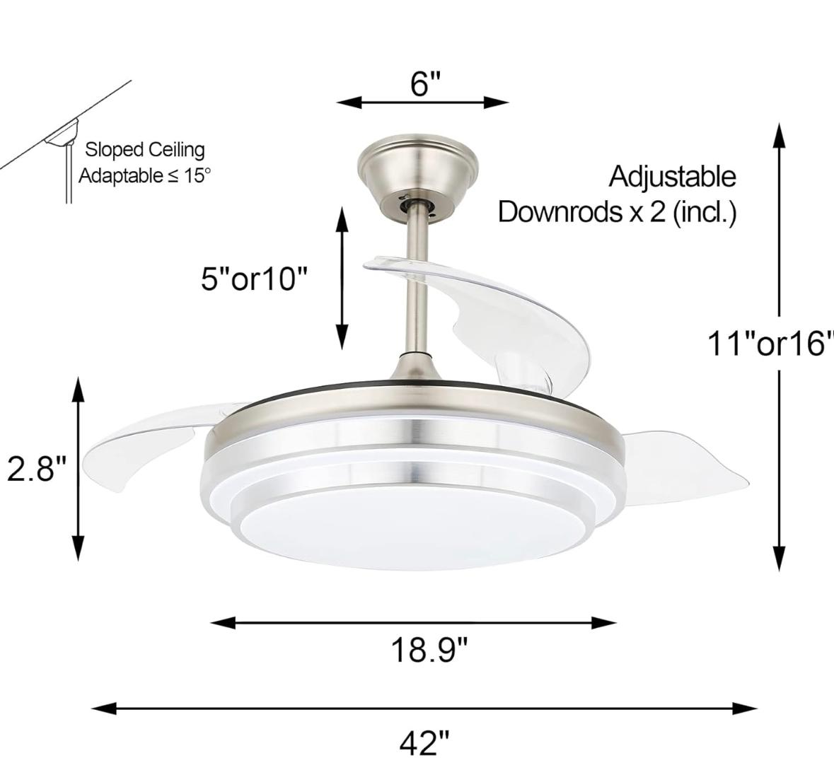 LÁMPARA DE TECHO INTELIGENTE CON VENTILADOR