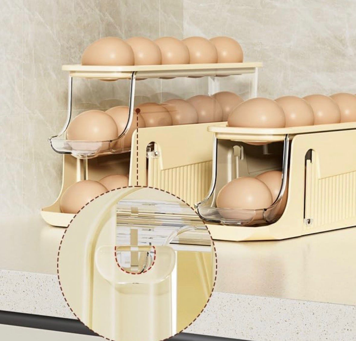 ORGANIZADOR ACRÍLICO DOBLE DE HUEVOS