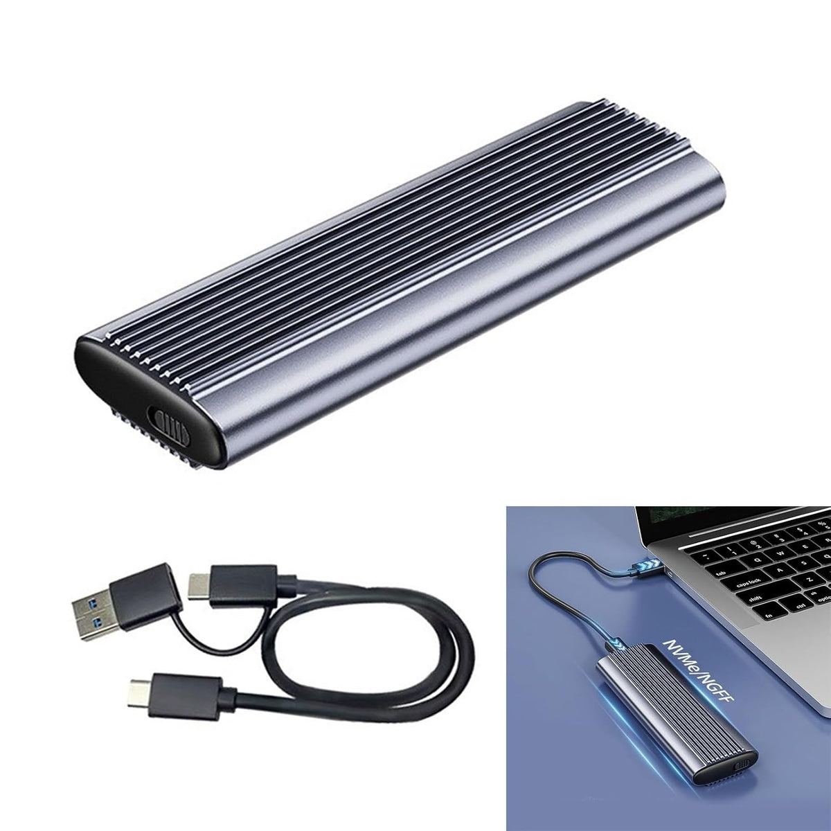 CASE USB-C PARA SSD M.2 SATA/NVME DN-K2602