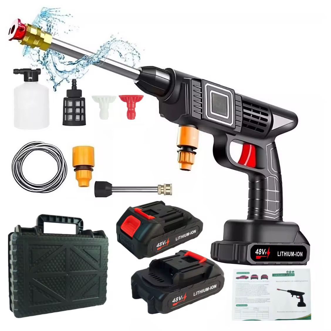 KIT DE MANGUERA HIDROLAVADORA PORTÁTIL DE 2 BATERÍAS