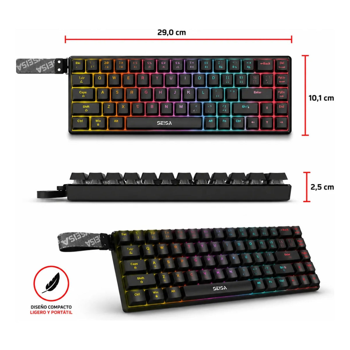 TECLADO MECÁNICO GAMER 68 TECLAS DN-K68-TC