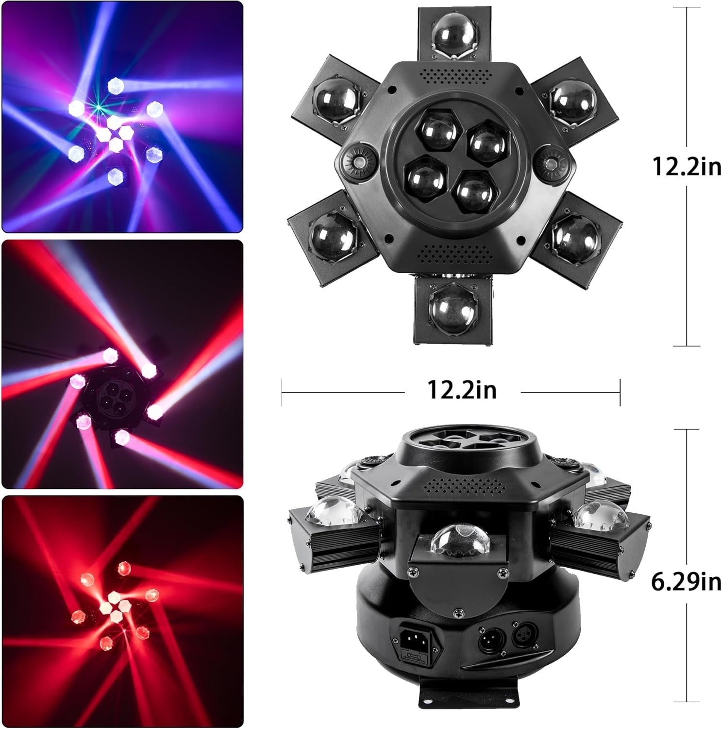 LUZ DJ CABEZA MÓVIL MULTIEFECTO 6 BRAZOS