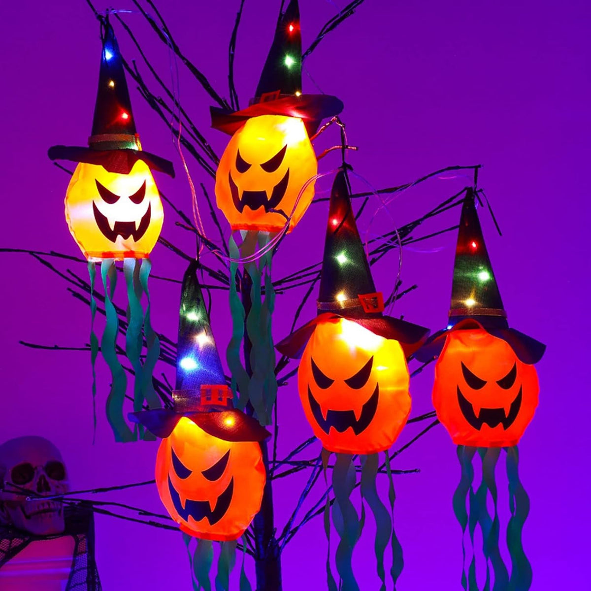 GUIRNALDA DE CALABAZAS CON LUCES LED HALLOWEEN