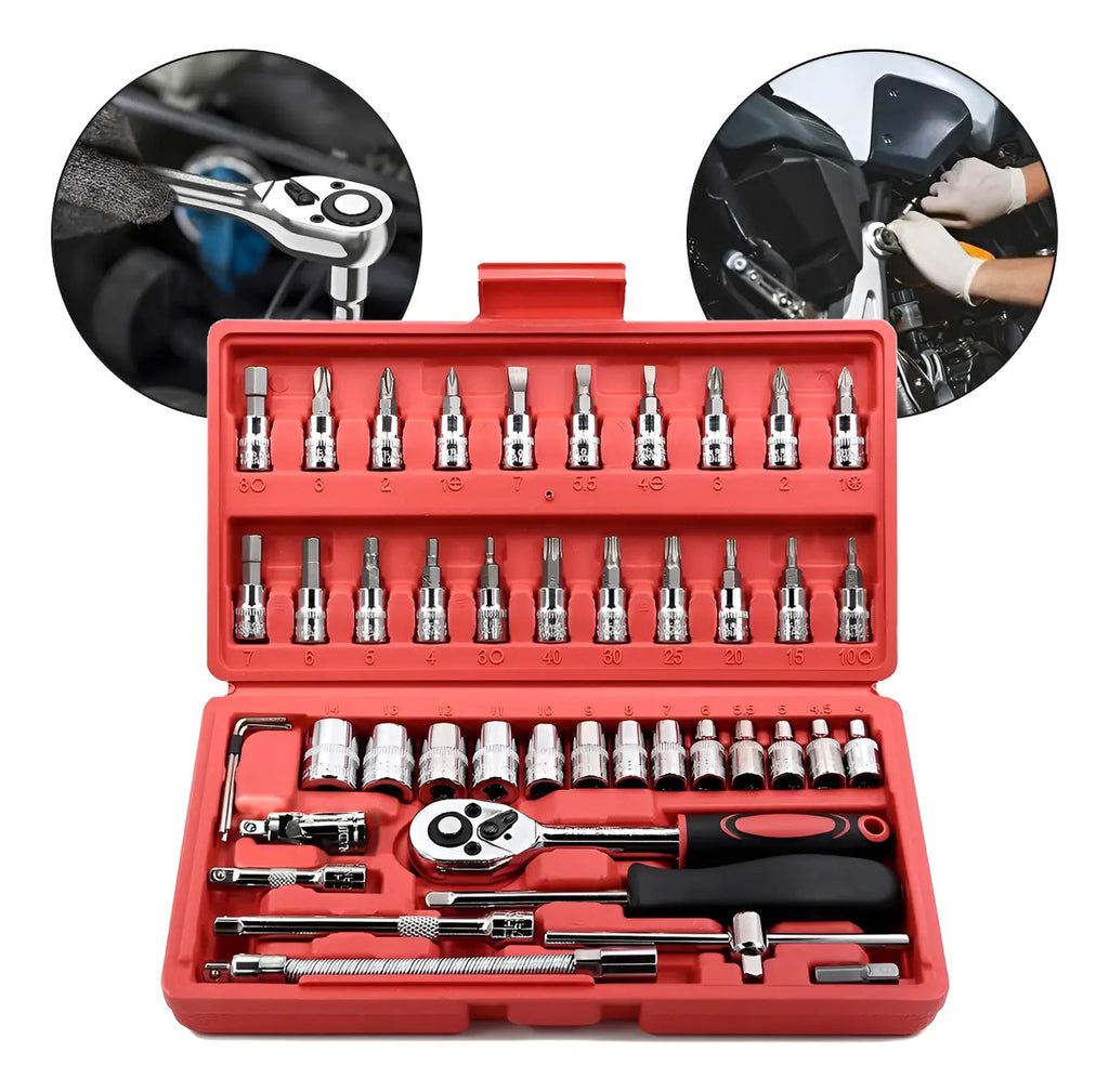 SET DE RATCHET Y CUBOS 46 PIEZAS